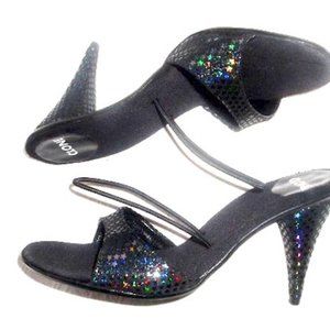 CLONE Bruno Bordese ITALY leather CONE high HEELS 7 vintage Sandals party 37